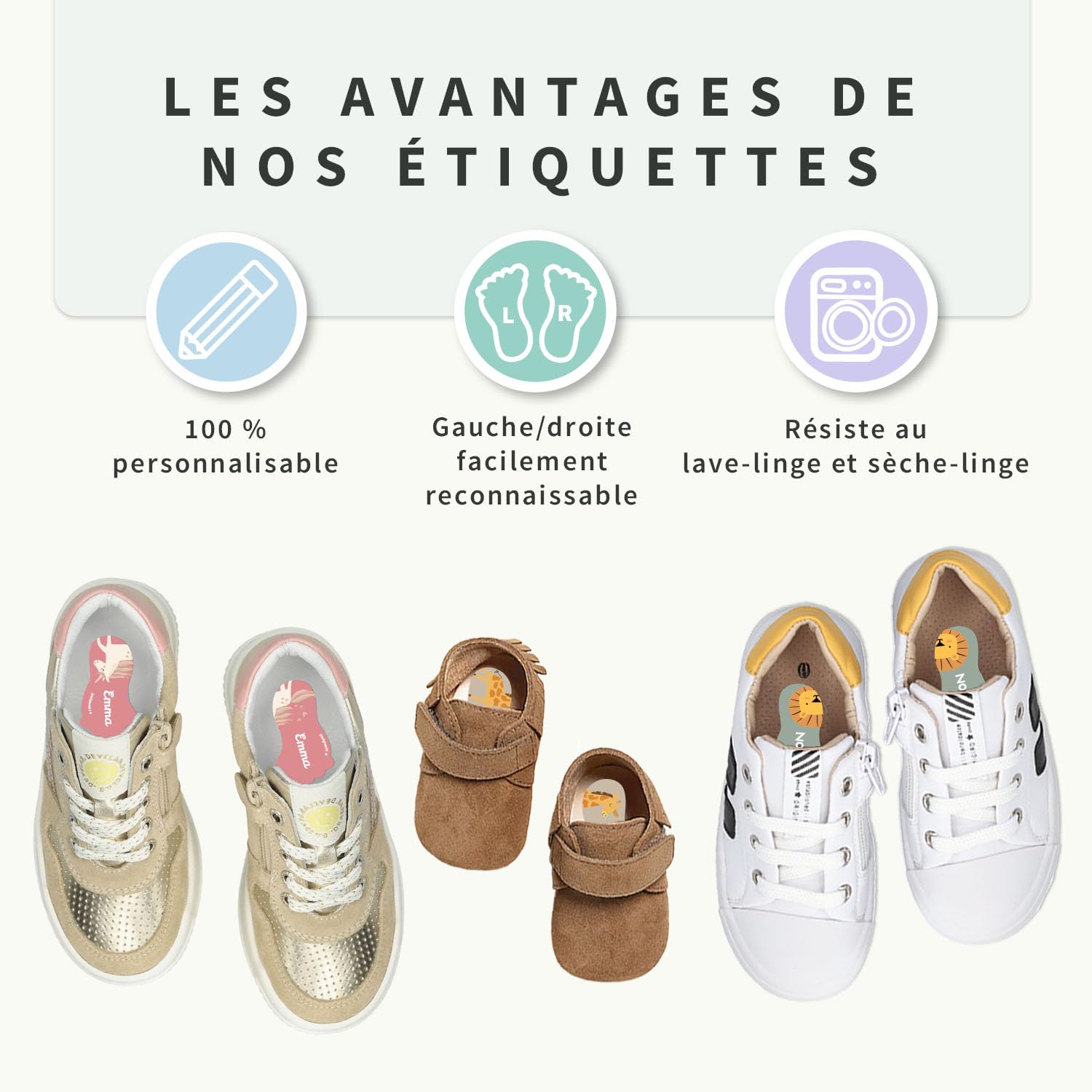 bienmarquer-colourfull-tiquettes-chaussures-pr-nom-8-paires image 2