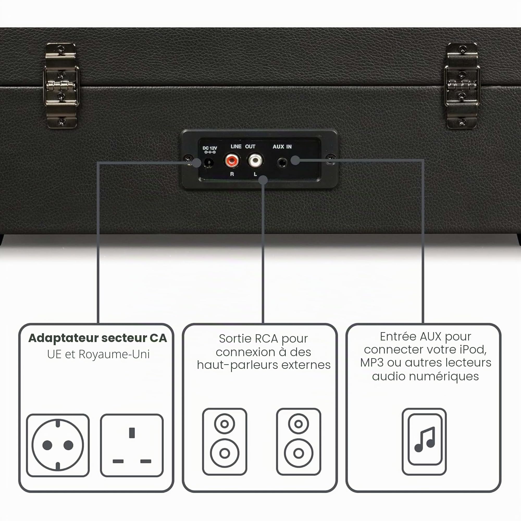 crosley-voyager-tourne-disque-valise-bluetooth-noir-3-vitesses image 4
