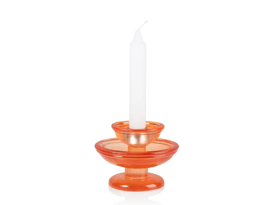 bitten-fountain-candle-holder-bougeoir-orange image 1