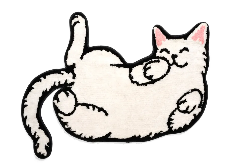 bitten-home-sleepy-cat-rug-tapis-chat-90cm-polyester image 1