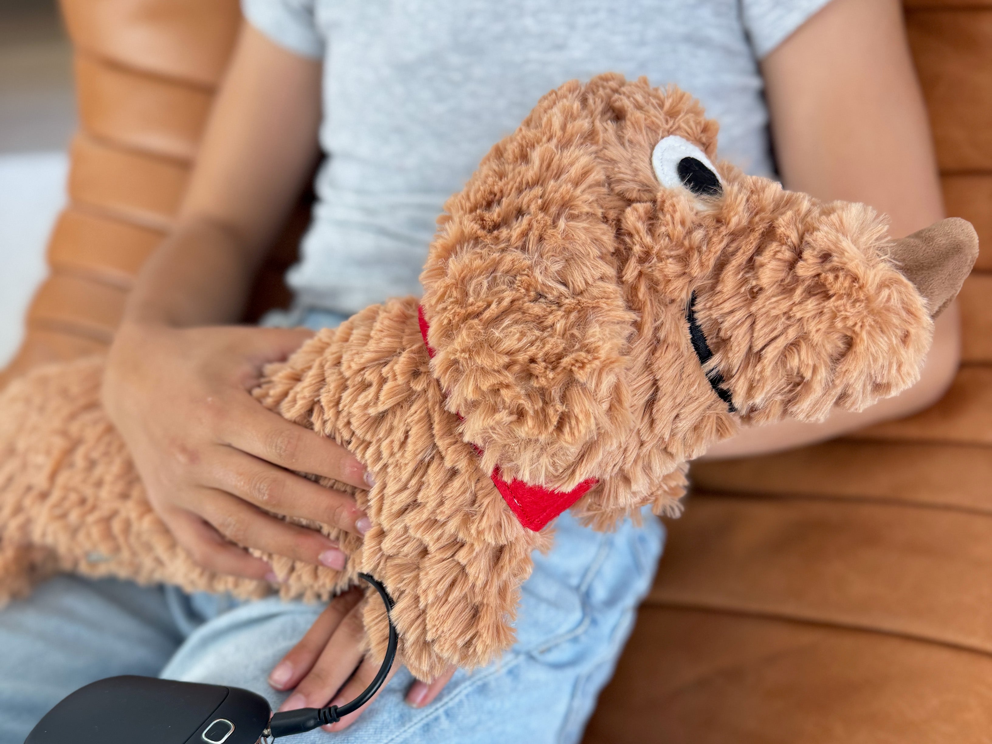 bitten-fluffy-dog-warmer-coussin-chauffant-usb-marron image 3