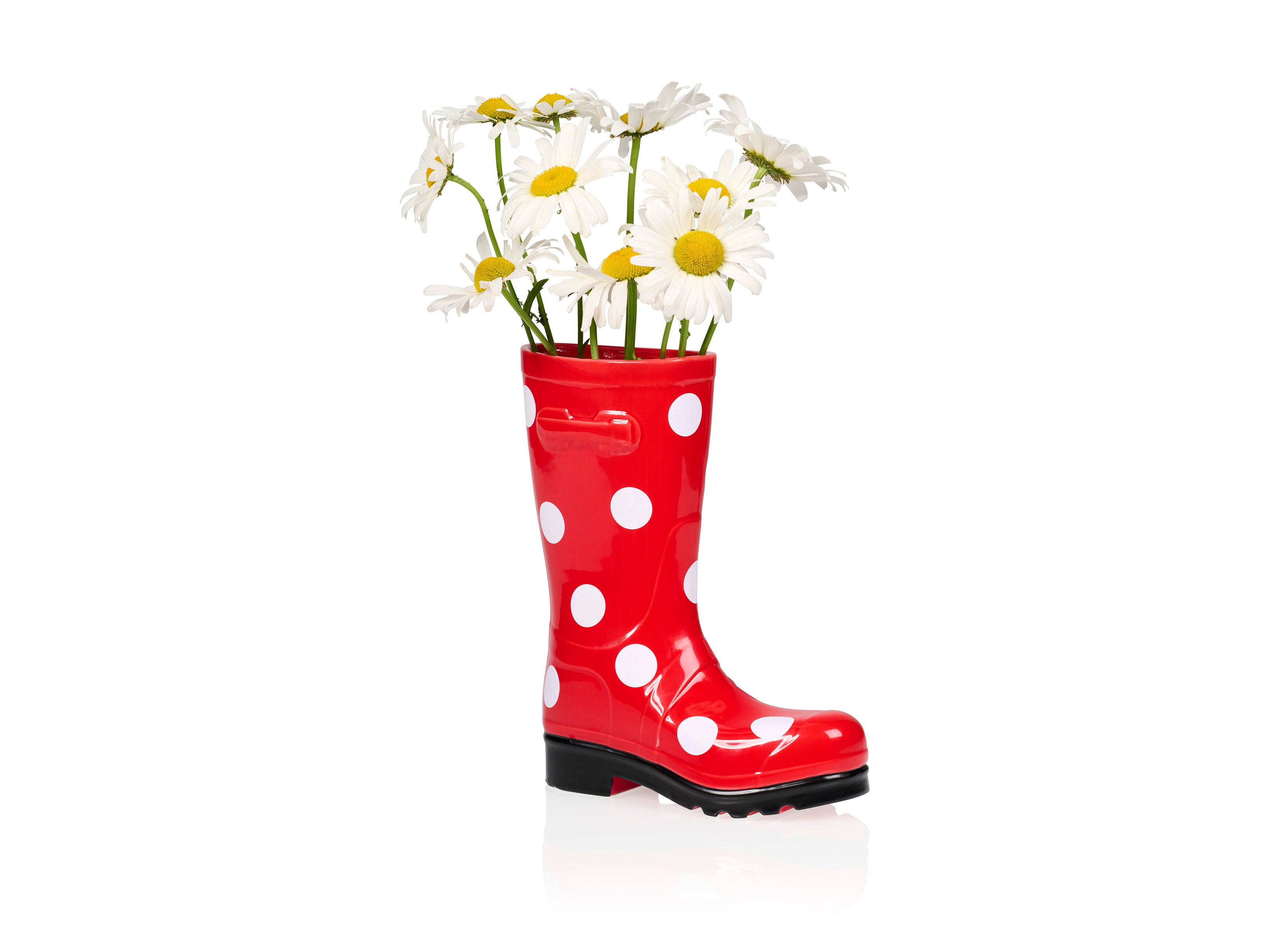 bitten-wellington-boot-vase-botte-rouge-pois-c-ramique image 2