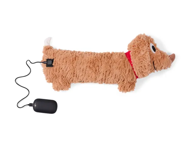 bitten-fluffy-dog-warmer-coussin-chauffant-usb-marron image 1
