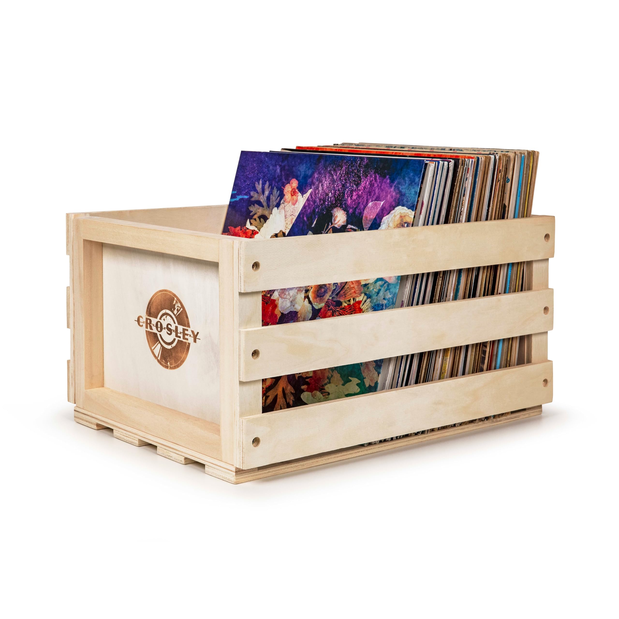 crosley-storage-caisse-vinyles-bois-naturel-75-albums image 1