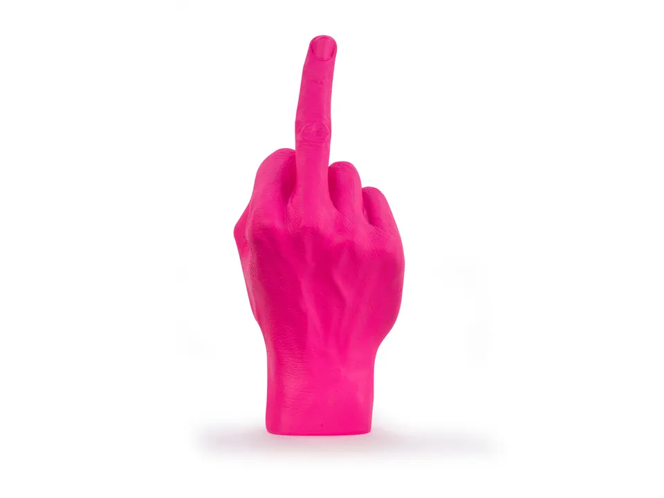 bitten-the-finger-sculpture-doigt-statue-rose-20-cm image 1