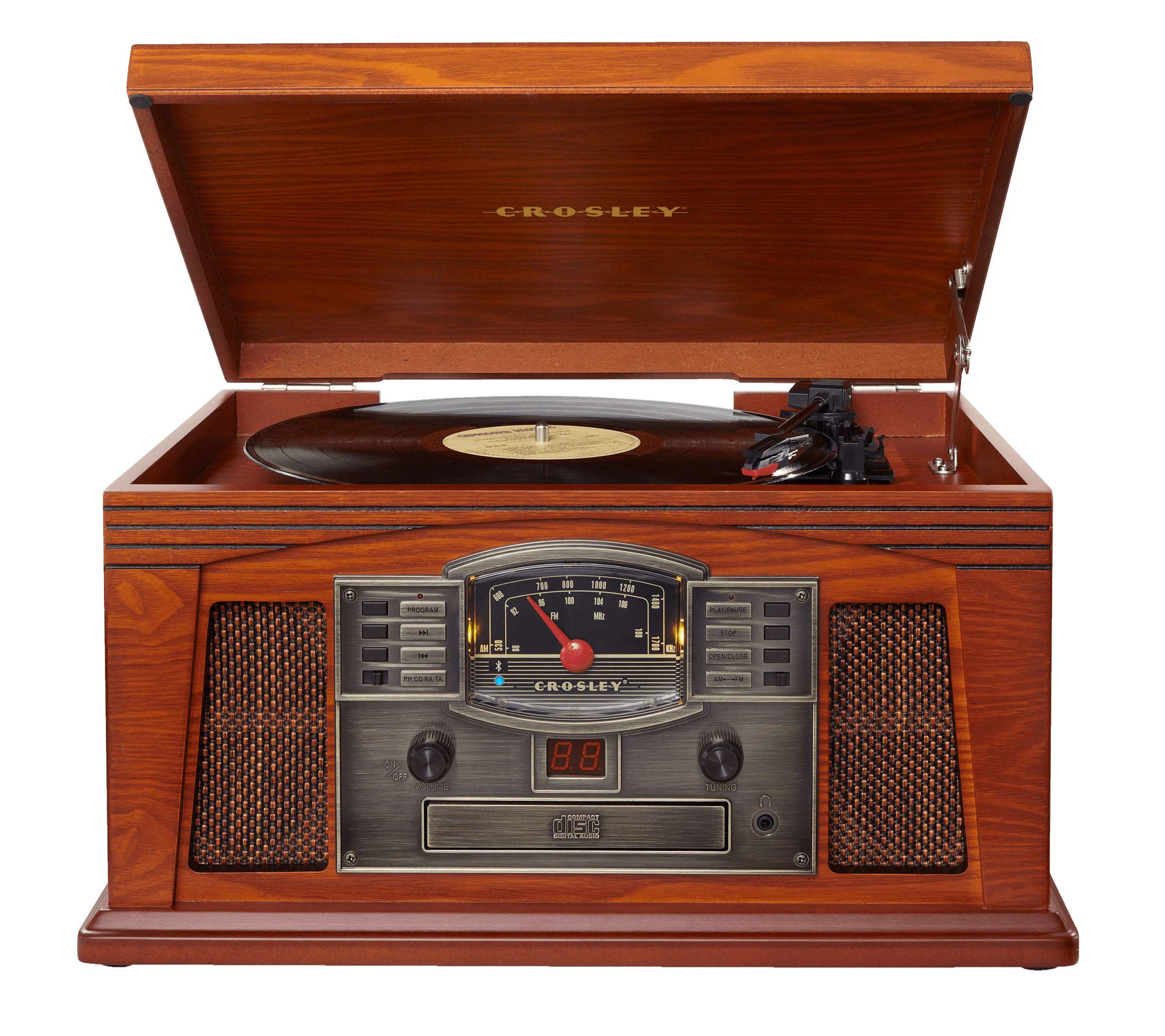 crosley-lancaster-platine-vinyle-bluetooth-paprika-cd-cassette image 1
