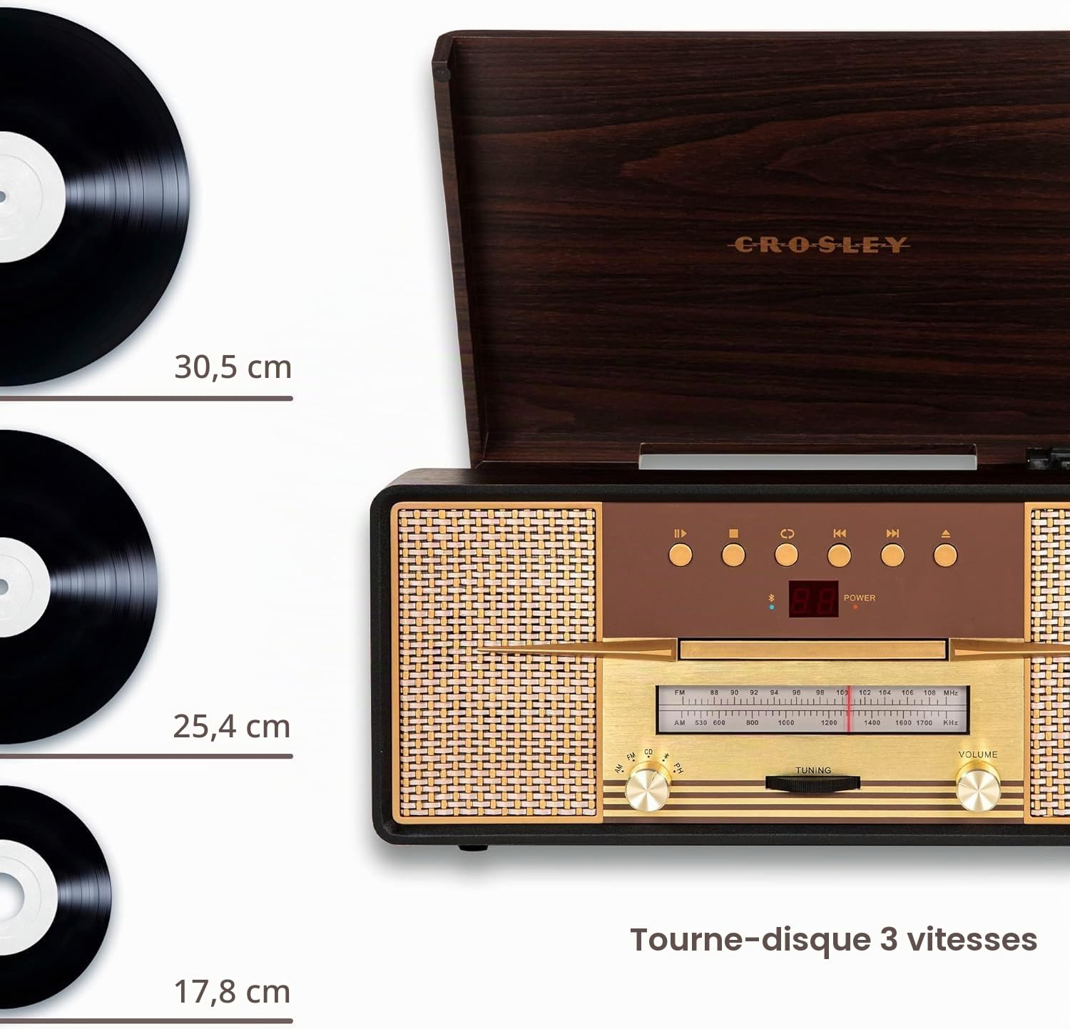 crosley-rhapsody-platine-vinyle-acajou-3-vitesses image 3