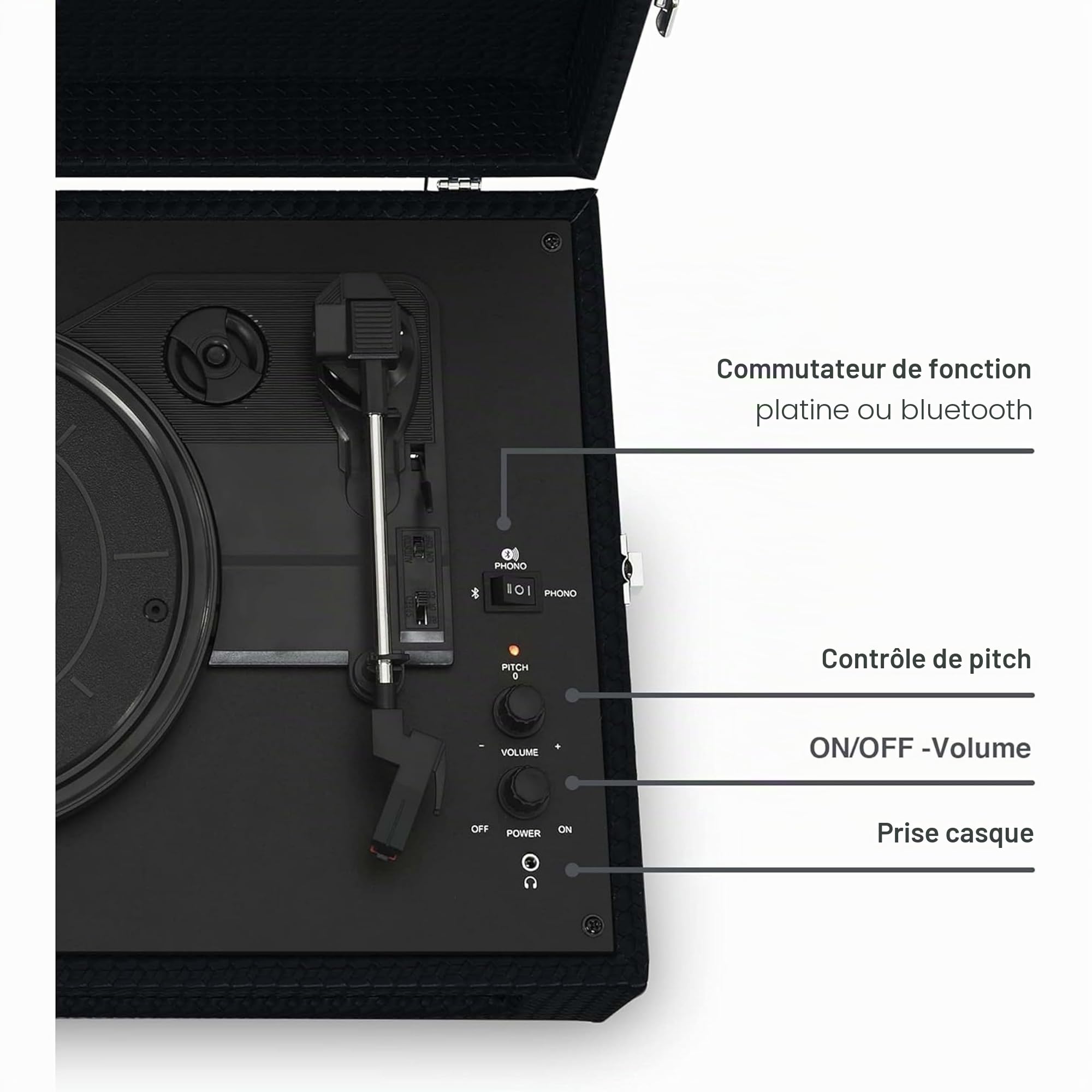 crosley-voyager-tourne-disque-valise-bluetooth-noir-3-vitesses image 6