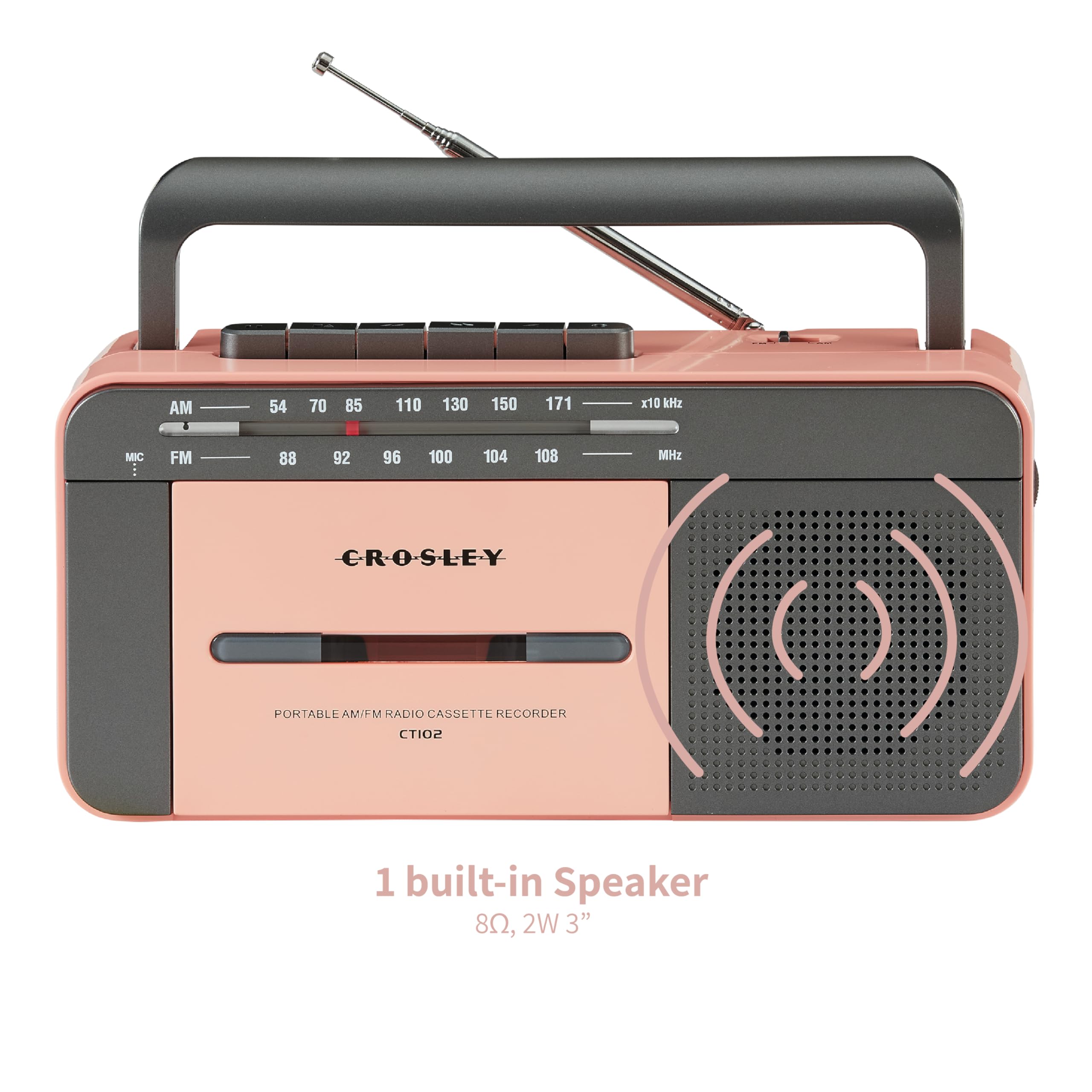 crosley-cassette-players-lecteur-cassette-rose-gold-radio-bluetooth image 4
