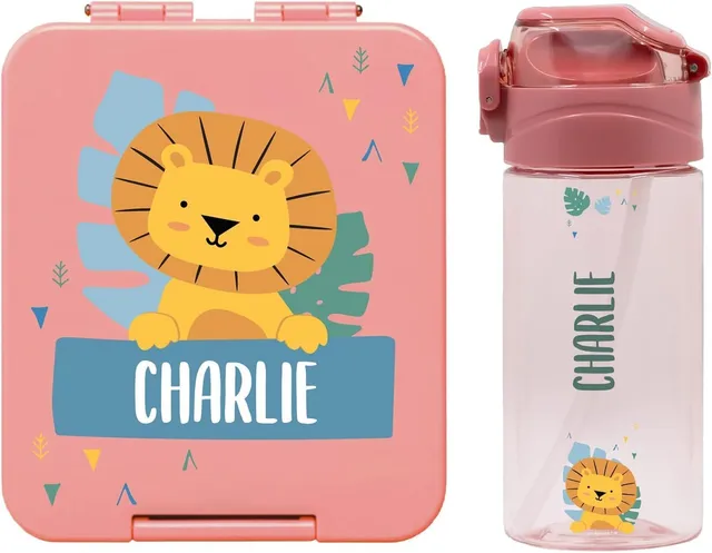 bienmarquer-pack-gourde-450-ml-bo-te-go-ter-vieux-rose-enfant image 1