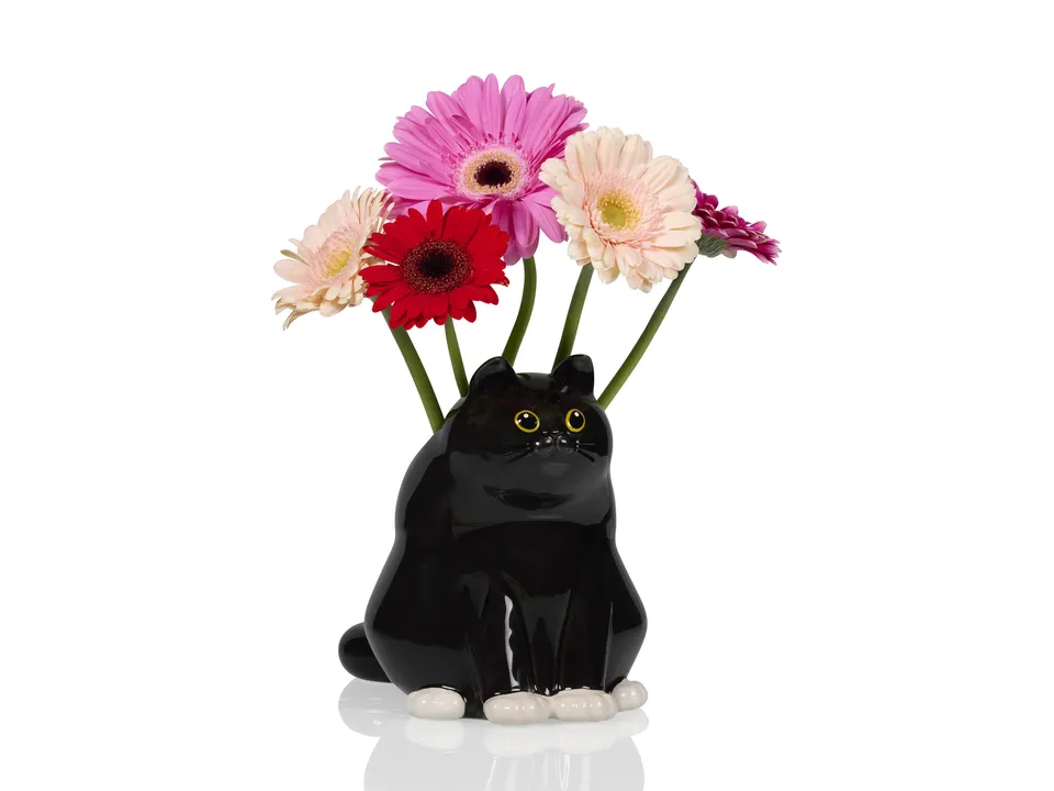 bitten-planters-vases-black-cat-vase-chat-noir-c-ramique image 1