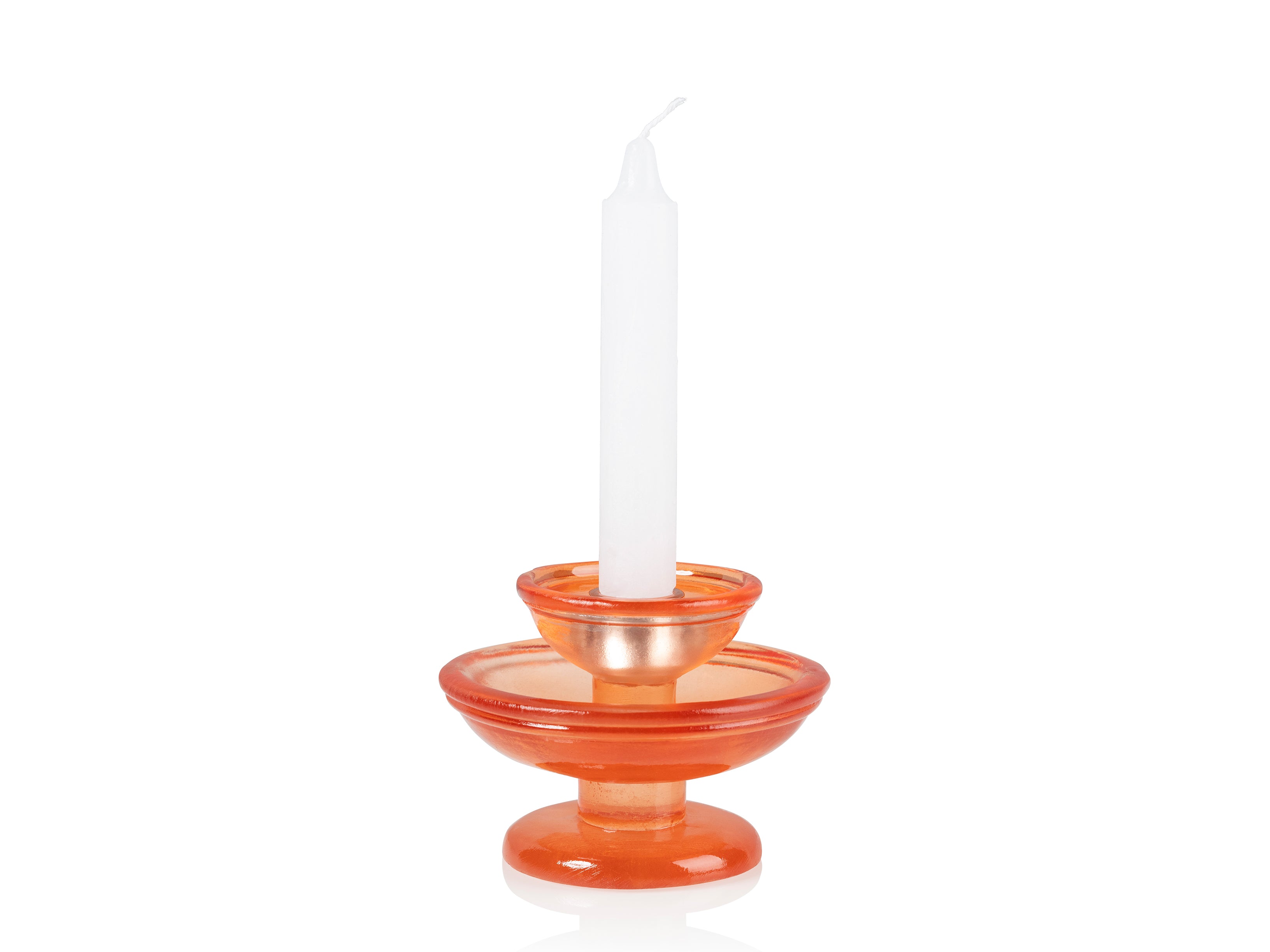 bitten-fountain-candle-holder-bougeoir-orange image 1