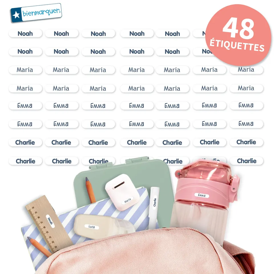 bienmarquer-tiquettes-autocollantes-pr-nom-bleu-fonc-x48 image 1