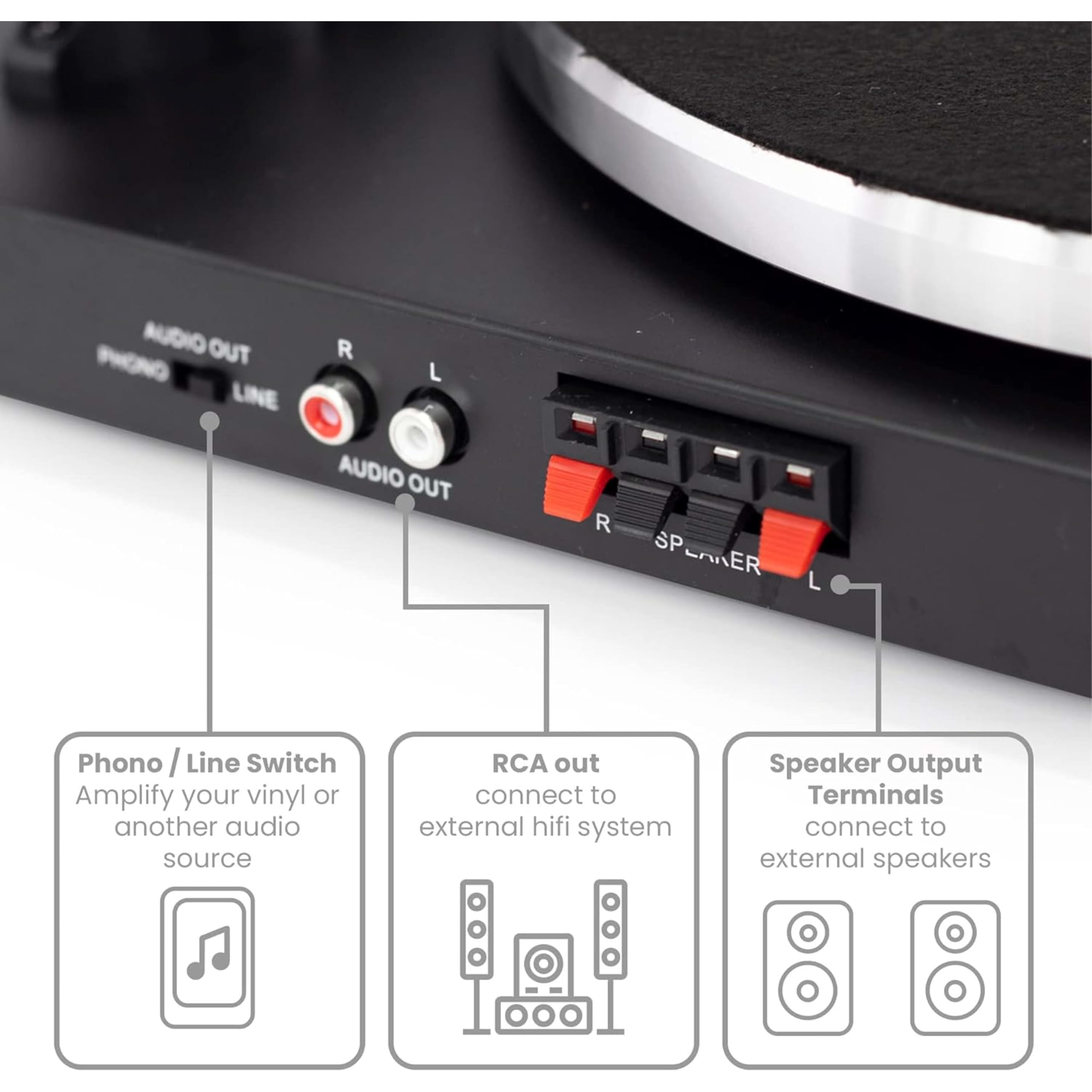 crosley-t150-platine-vinyle-bluetooth-noire-enceintes-30w image 4