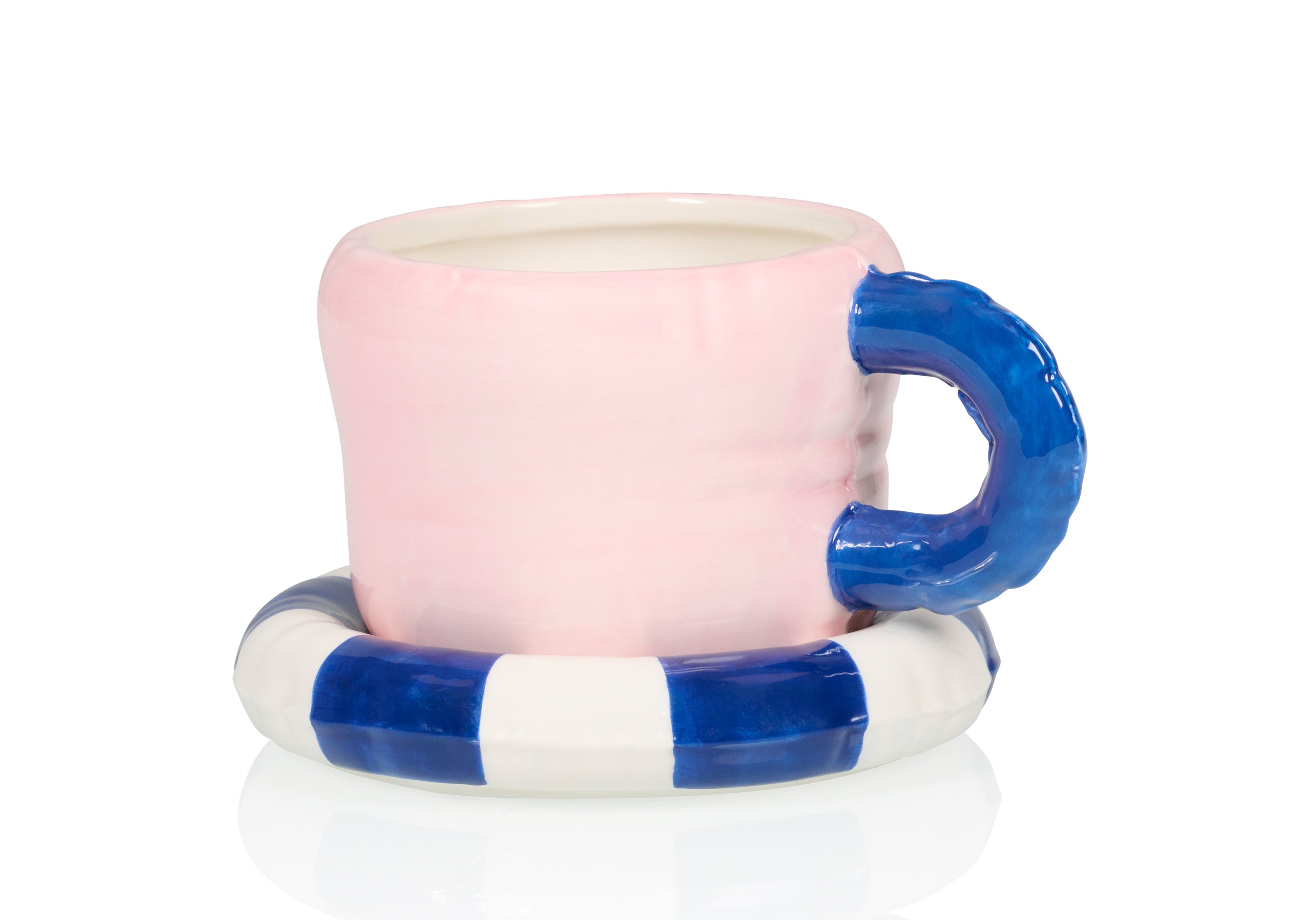 bitten-floaty-mug-tasse-bleue-c-ramique-soucoupe-bou-e image 2