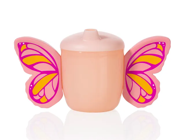 bitten-kids-butterfly-sippy-cup-tasse-bec-papillon-rose image 1