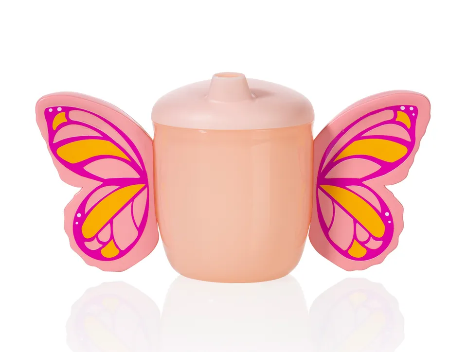 bitten-kids-butterfly-sippy-cup-tasse-bec-papillon-rose image 1