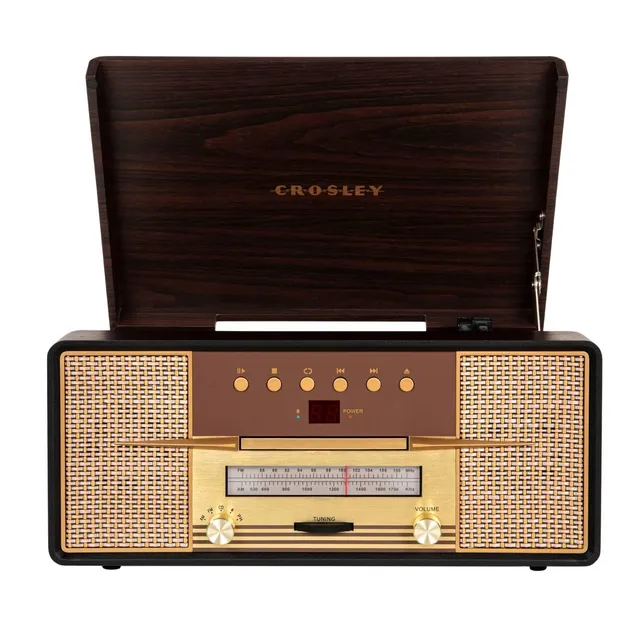 crosley-rhapsody-platine-vinyle-acajou-3-vitesses image 1