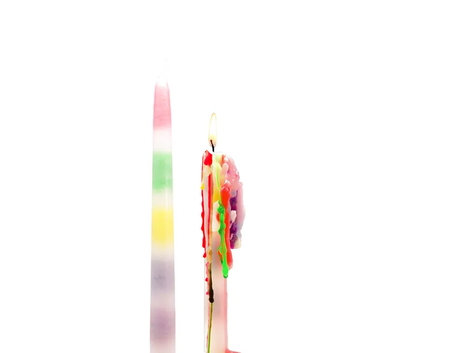 bitten-home-bougies-rainbow-drip-blanches-lot-de-2 image 1