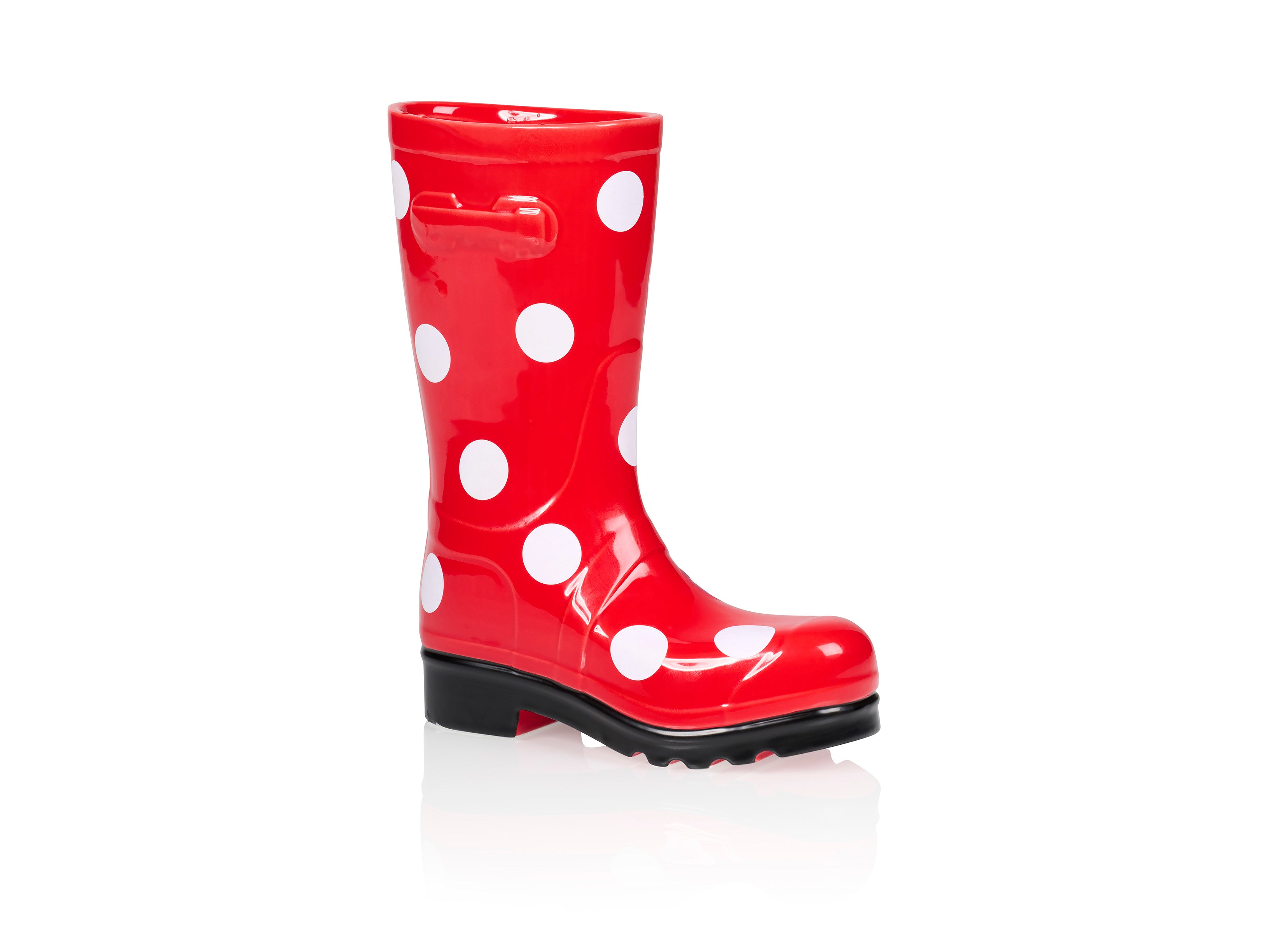 bitten-wellington-boot-vase-botte-rouge-pois-c-ramique image 3