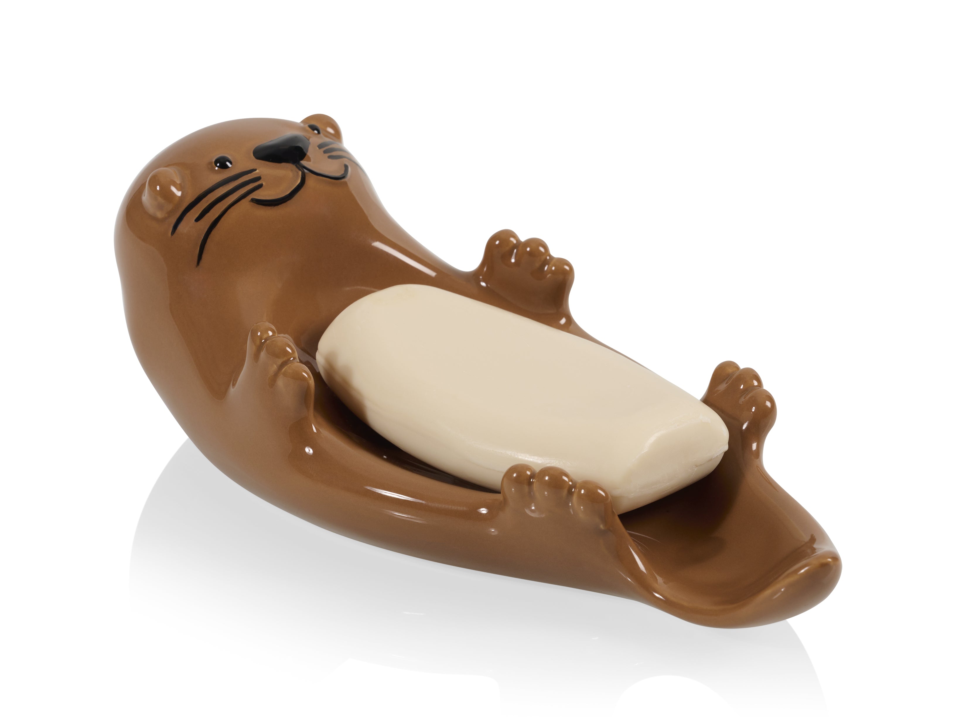 bitten-baby-otter-porte-savon-vide-poche-loutre-c-ramique image 1