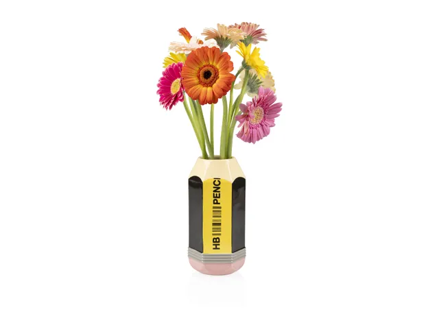 bitten-pencil-vase-crayon-c-ramique-jaune-hb-18-cm image 1
