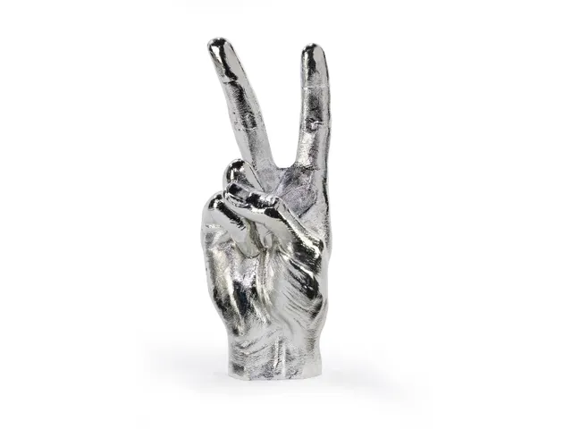 bitten-home-peace-sign-statue-argent-e-20-cm-signe-peace image 1