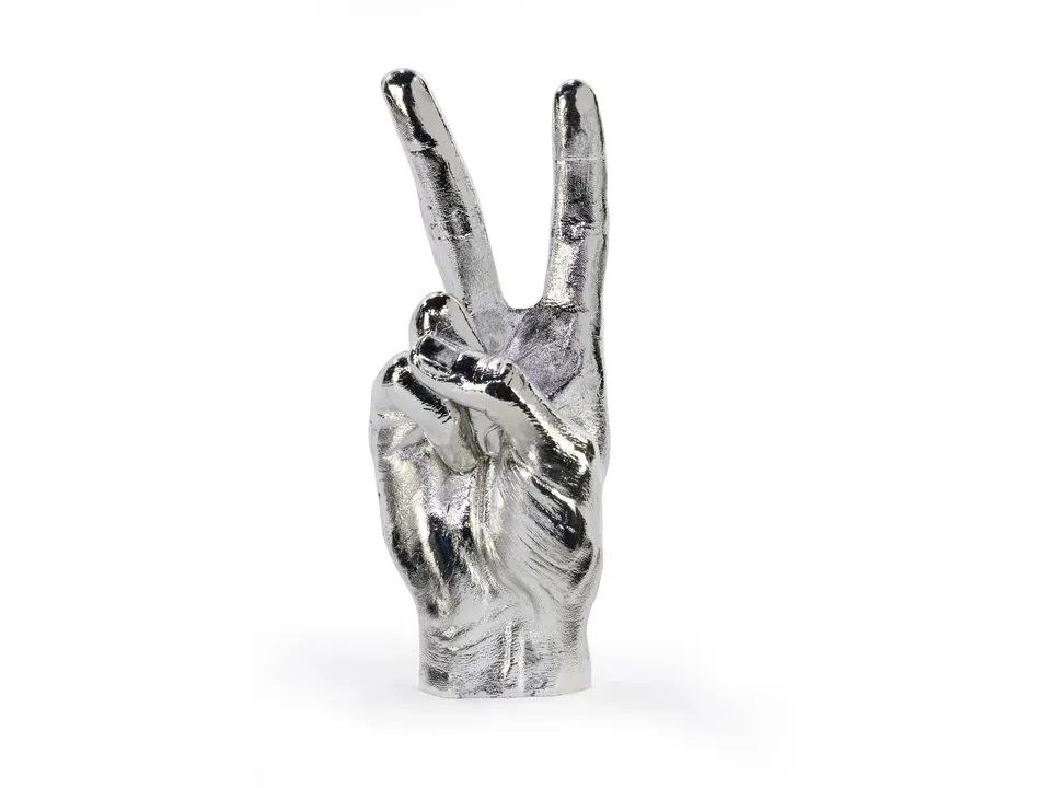 bitten-home-peace-sign-statue-argent-e-20-cm-signe-peace image 1