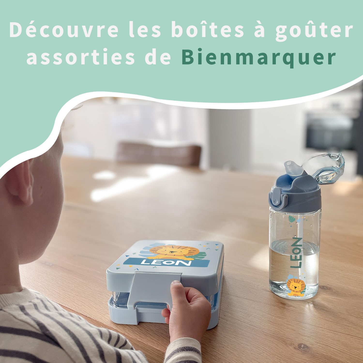 bienmarquer-lunch-box-gourde-enfant-450ml-paille-bleu-clair-anti-fuite image 6