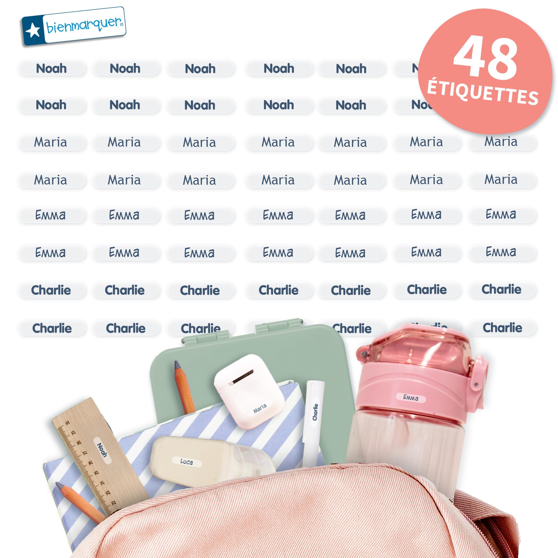bienmarquer-tiquettes-autocollantes-48-bleu-fonc-personnalis-es image 1