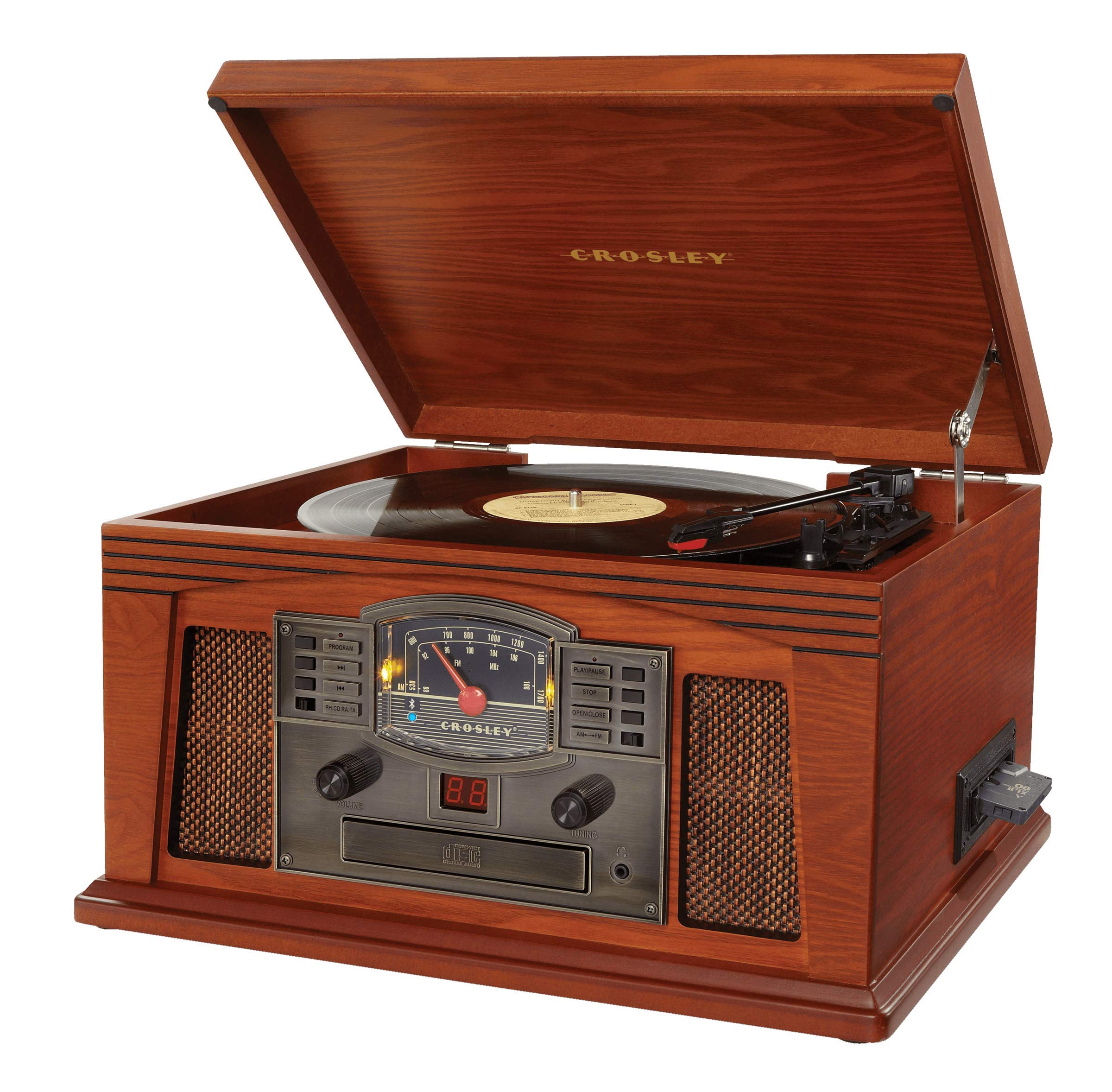 crosley-lancaster-platine-vinyle-bluetooth-paprika-cd-cassette image 2