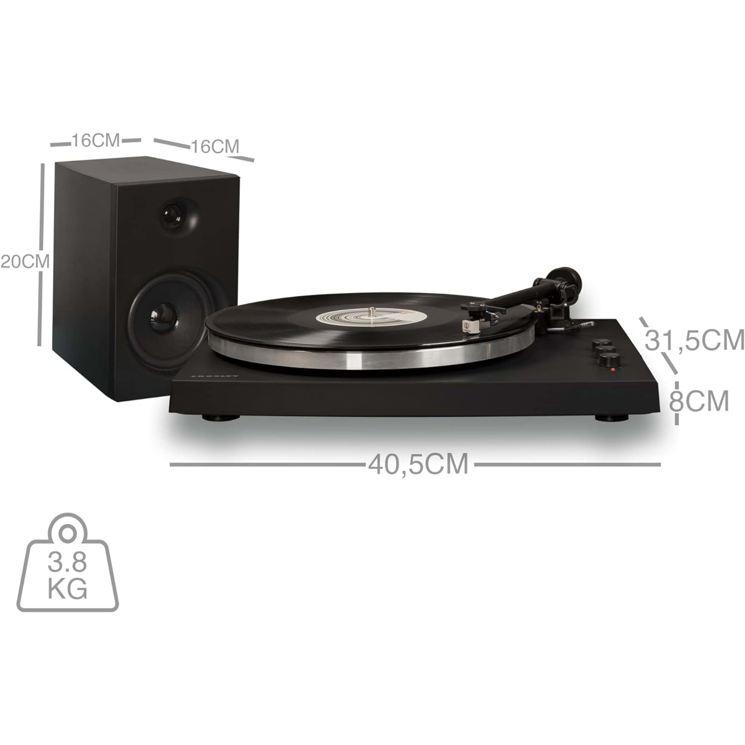 crosley-t150-platine-vinyle-bluetooth-noire-enceintes-30w image 2