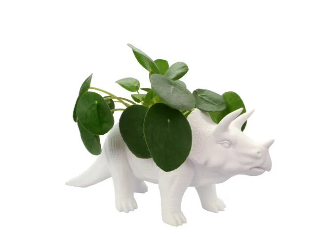 bitten-tricerapot-cache-pot-dinosaure-blanc-31-cm image 1