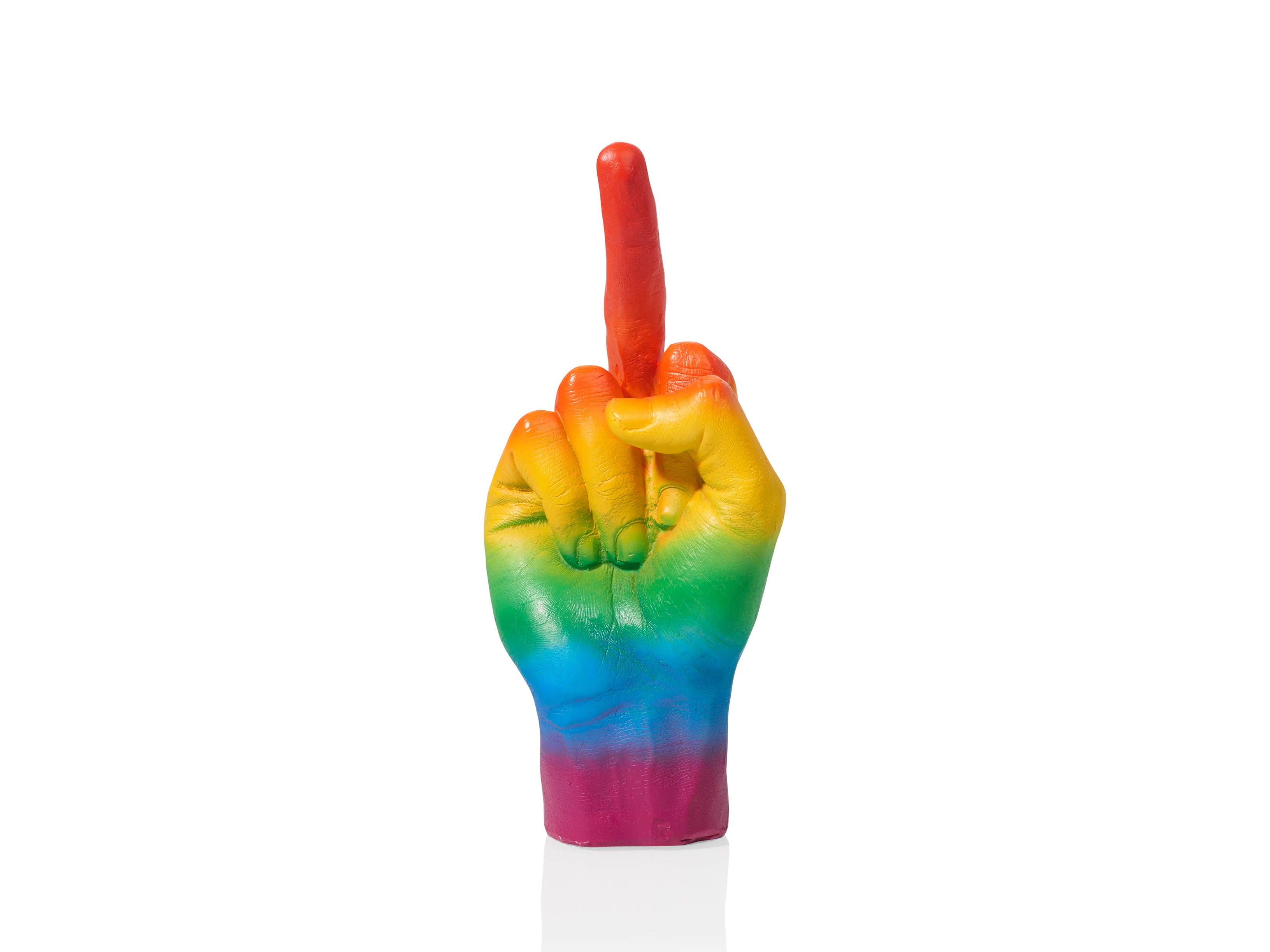 bitten-hand-collection-the-finger-sculpture-rainbow-sculpture-arc-en-ciel image 2