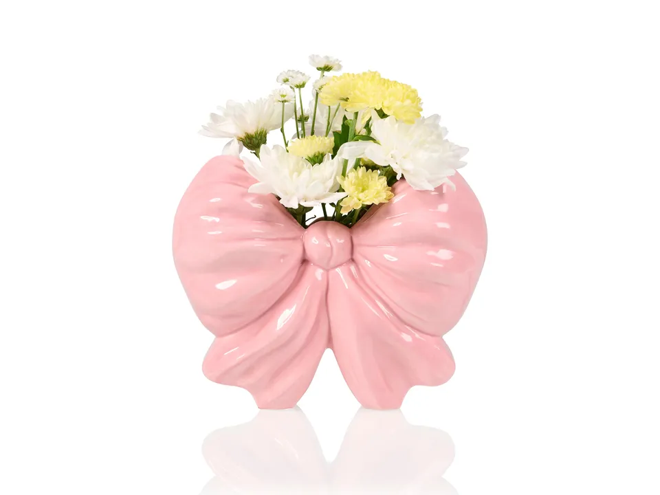 bitten-bow-vase-pink-vase-n-ud-rose-c-ramique image 1