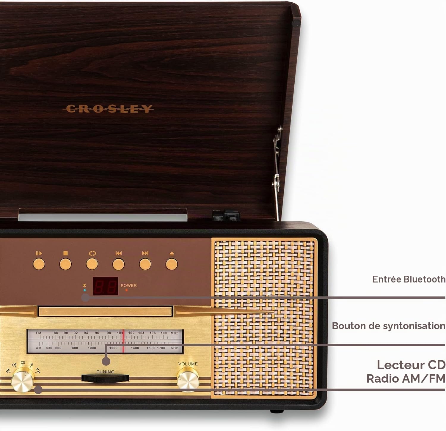crosley-rhapsody-platine-vinyle-acajou-3-vitesses image 5