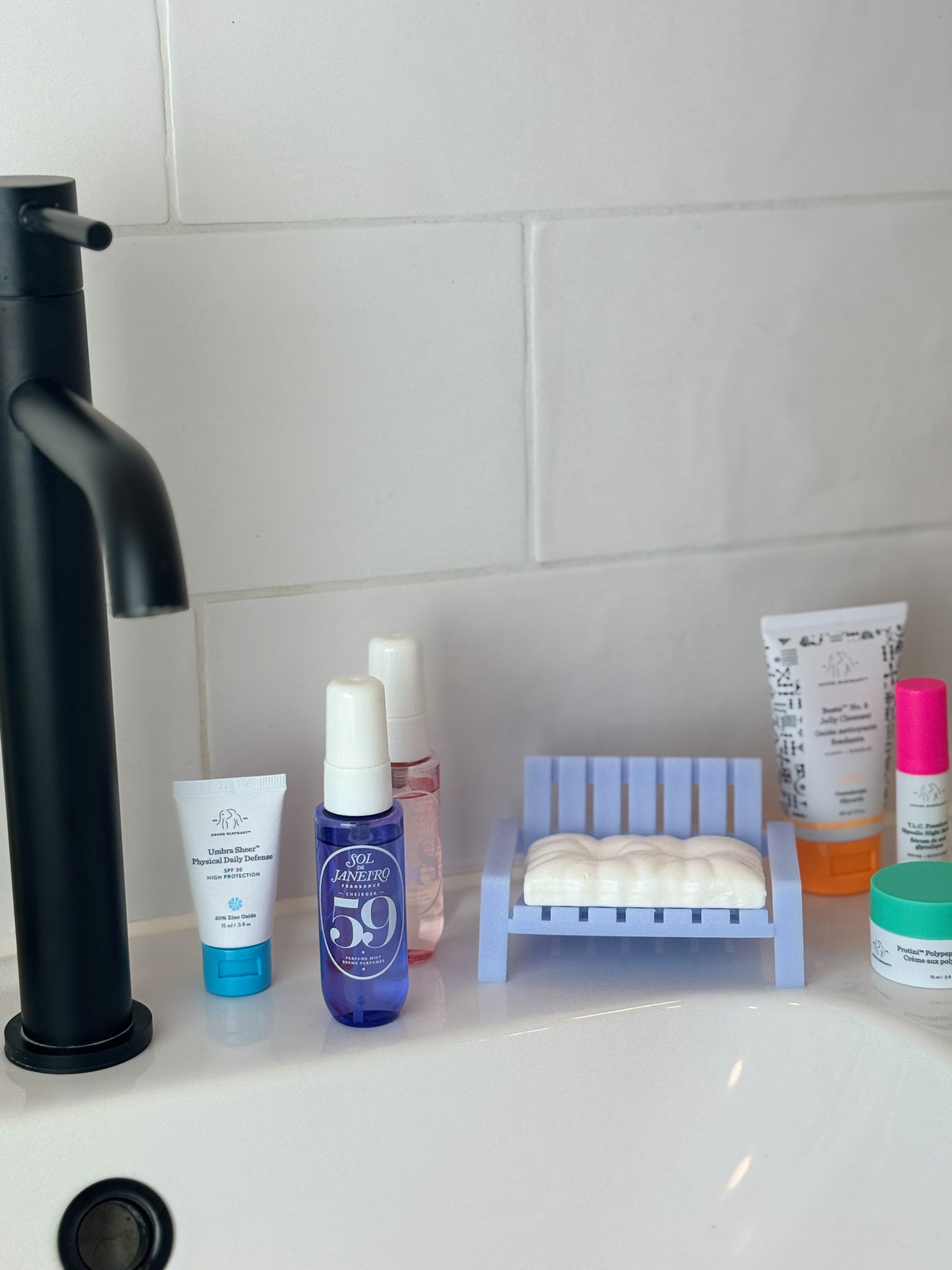 bitten-home-soapy-bench-porte-savon-bleu-xenon image 4