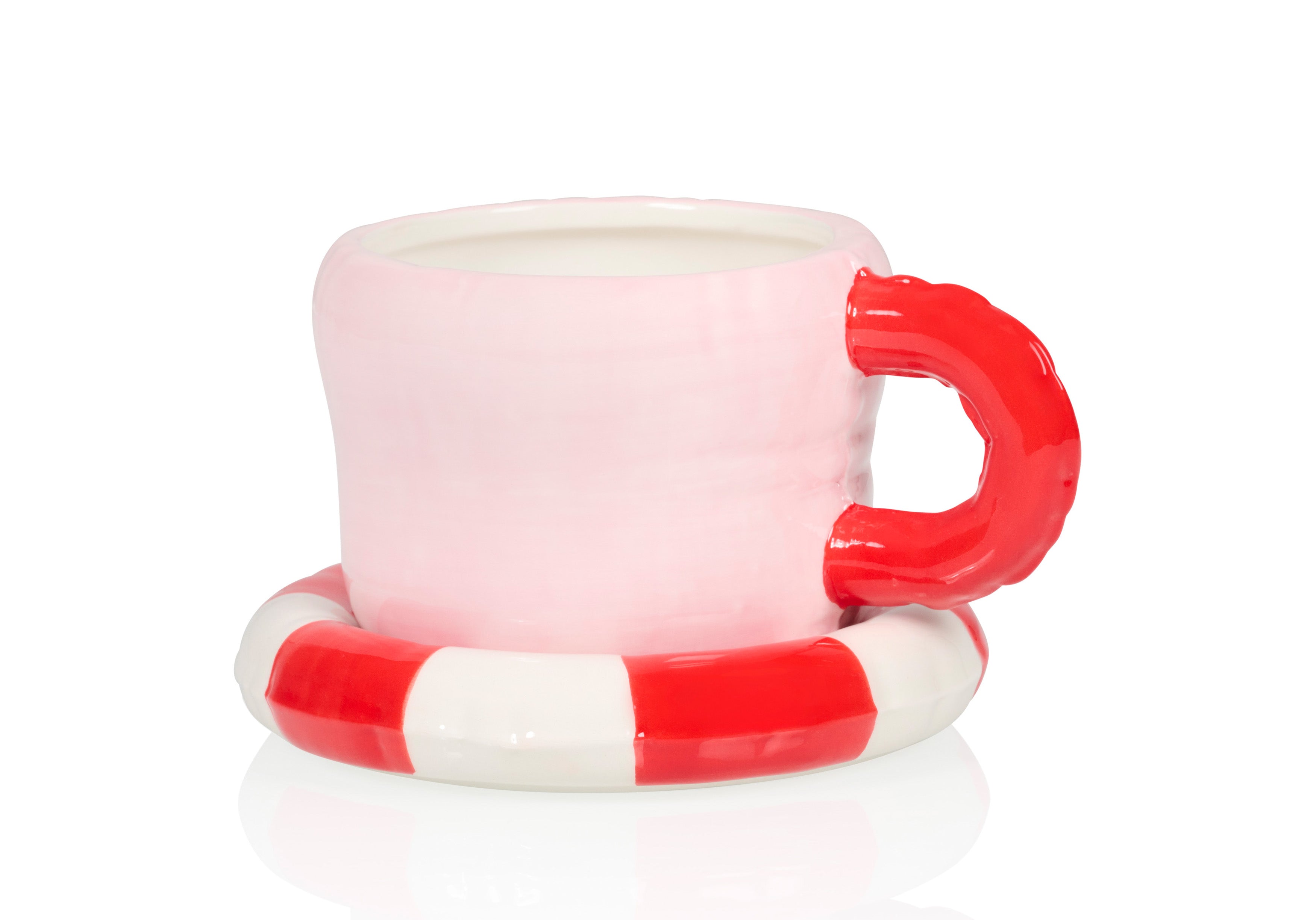 bitten-floaty-mug-tasse-c-ramique-rouge-bou-e-soucoupe image 2