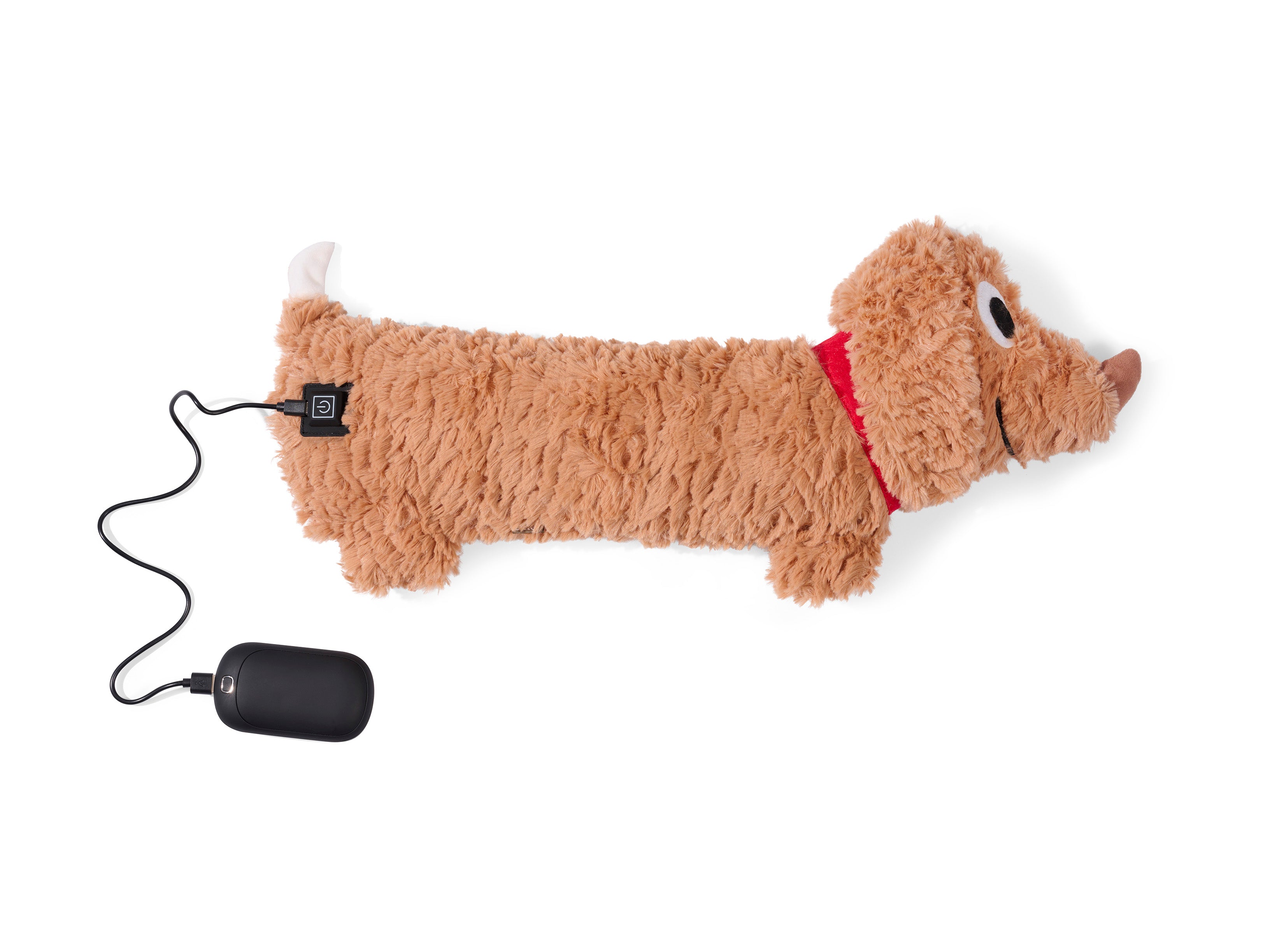 bitten-fluffy-dog-warmer-coussin-chauffant-usb-marron image 1