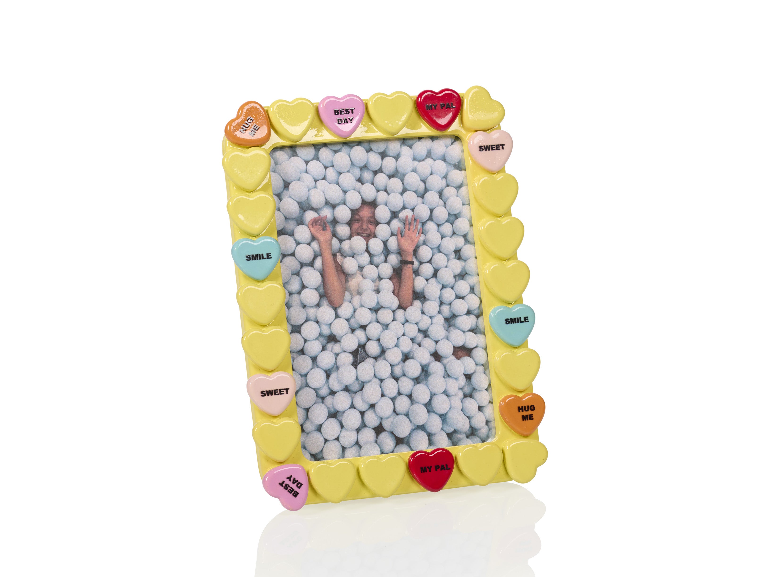 bitten-sweet-heart-cadre-photo-jaune-coeurs-bonbons-10x15 image 1