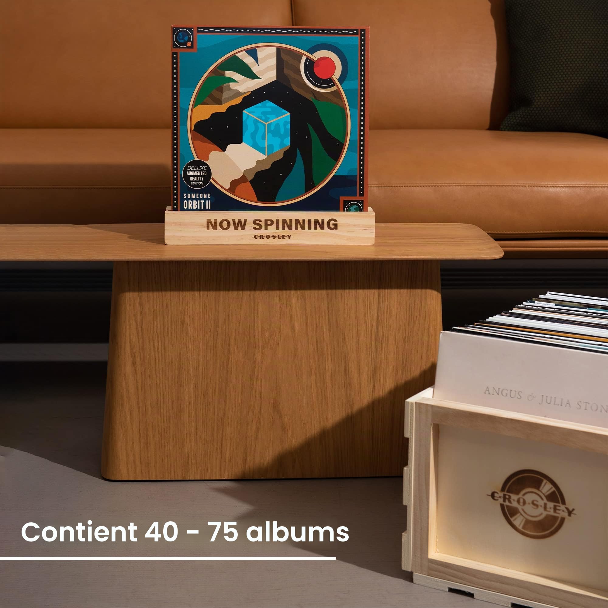 crosley-storage-caisse-vinyles-bois-naturel-75-albums image 2
