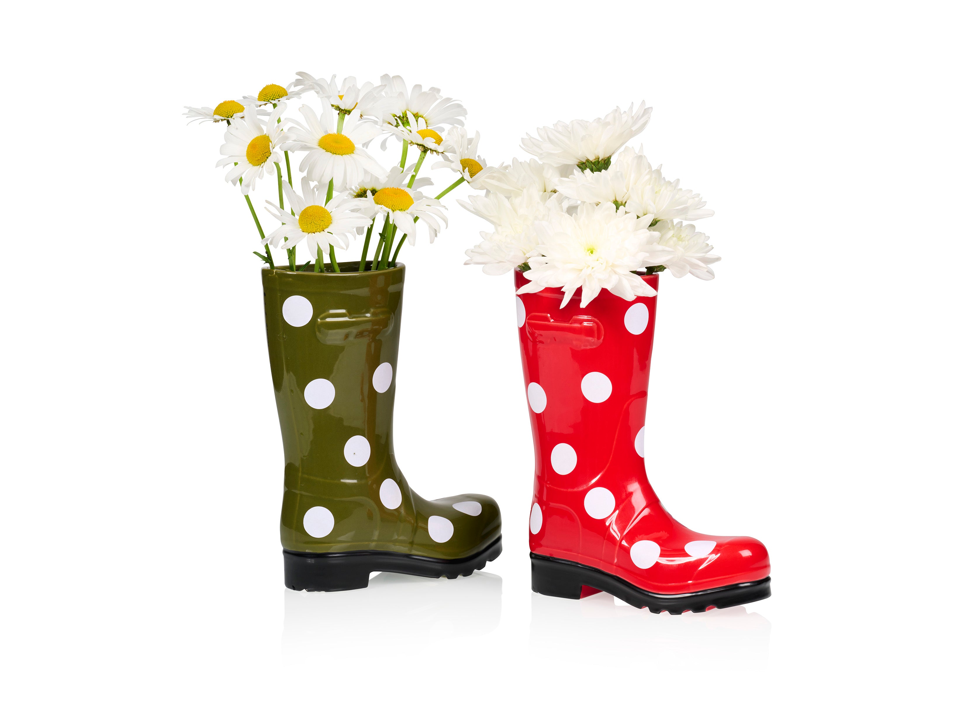 bitten-wellington-boot-vase-botte-rouge-pois-c-ramique image 4