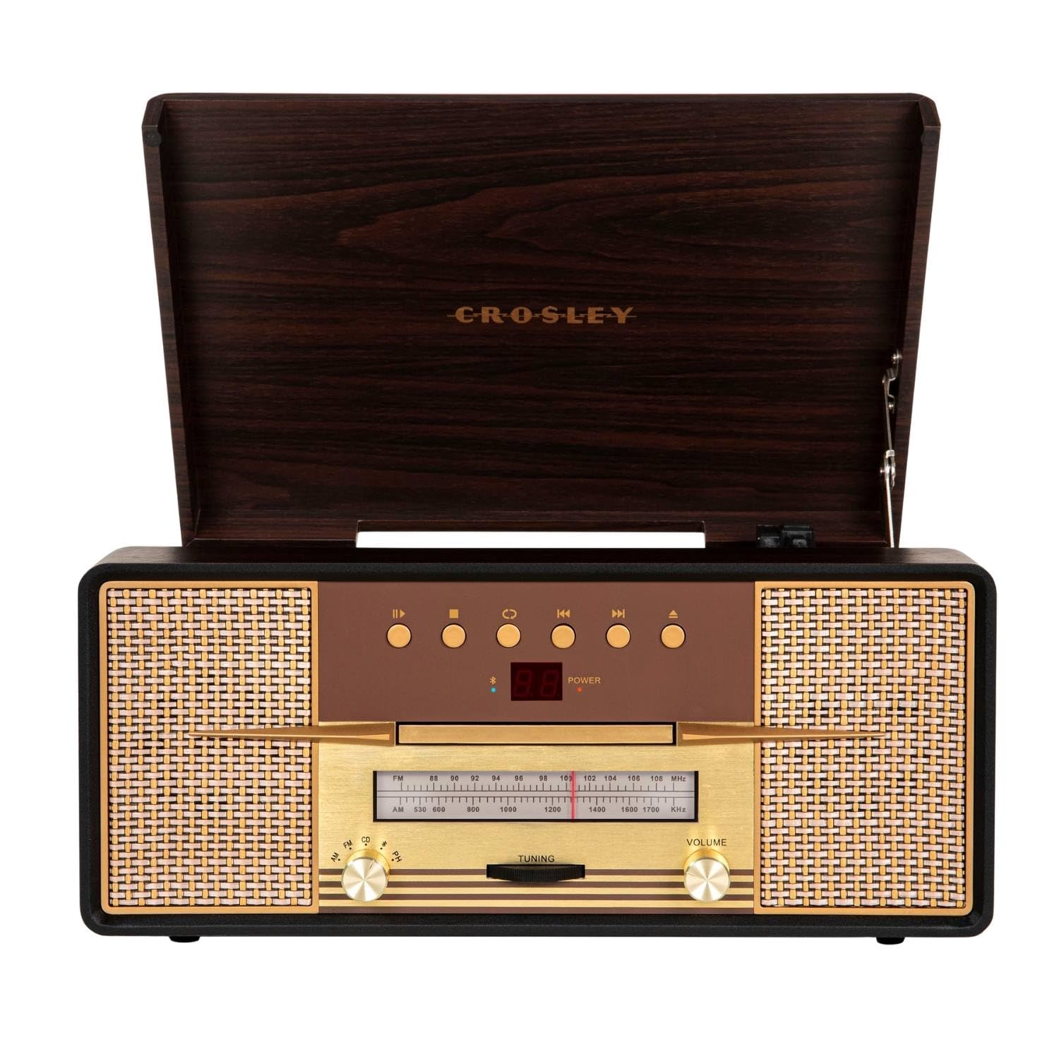 crosley-rhapsody-platine-vinyle-acajou-3-vitesses image 1