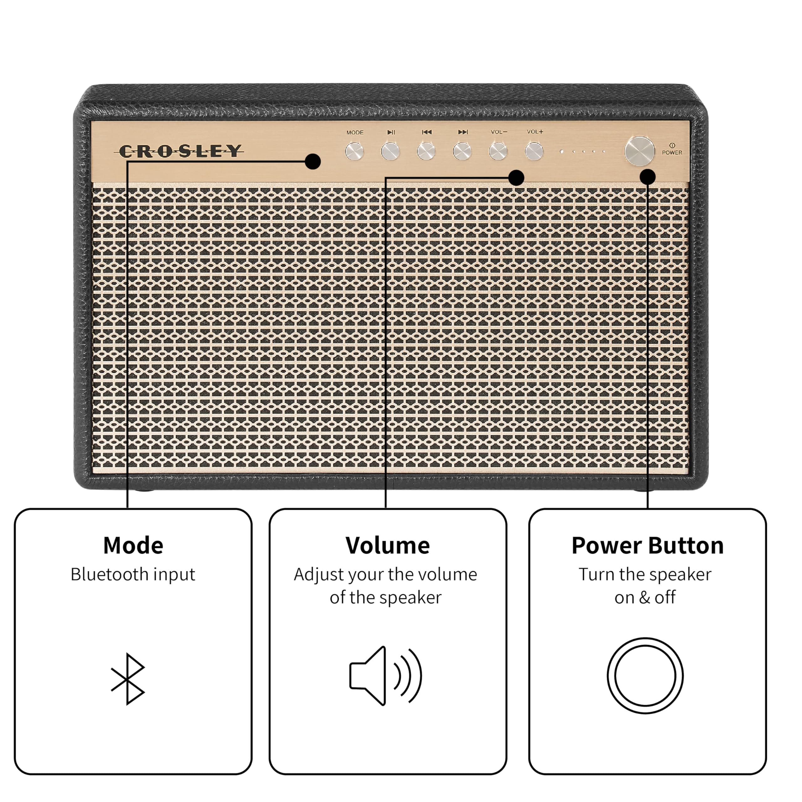crosley-montero-enceinte-bluetooth-r-tro-portable-20w-noire image 3