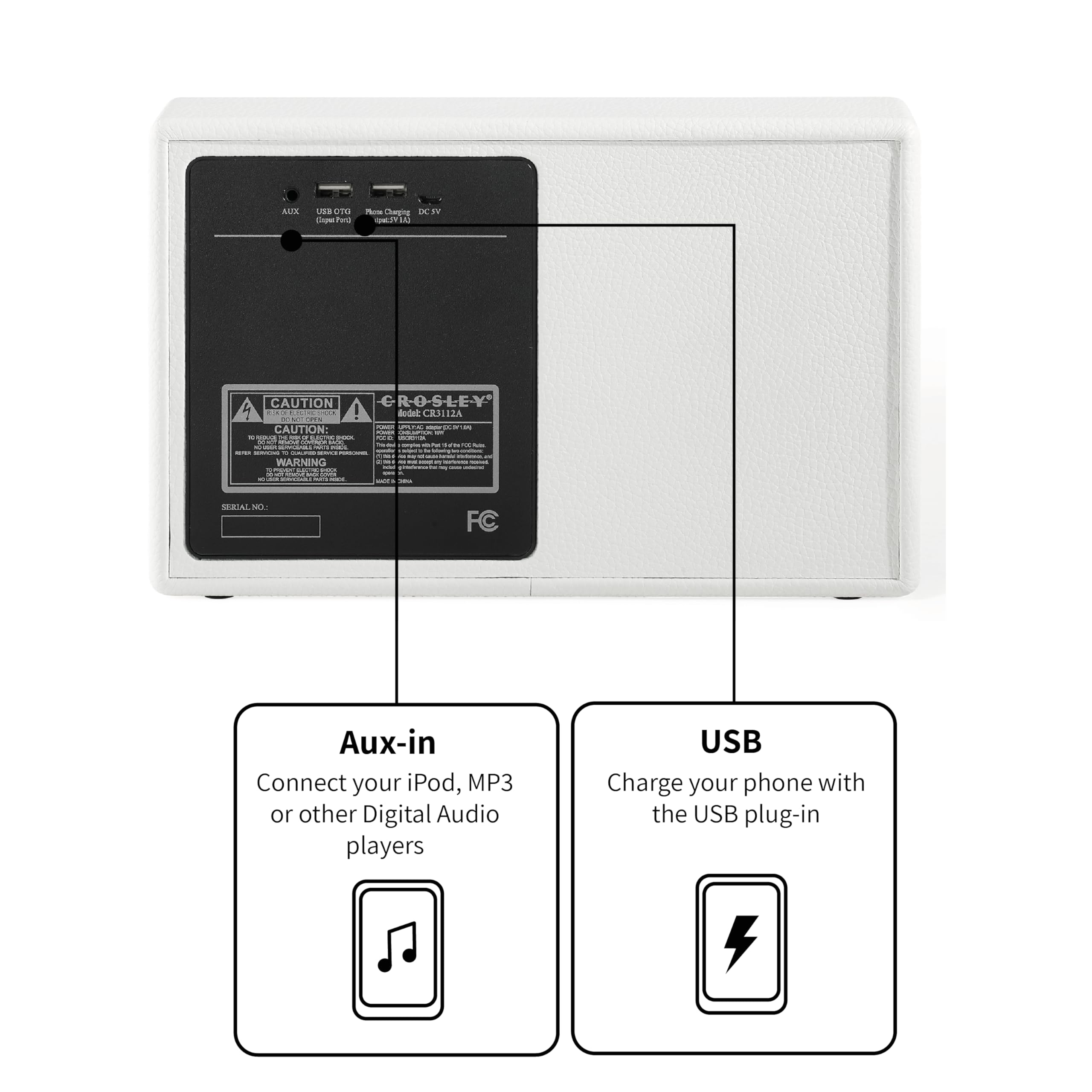 crosley-montero-haut-parleur-bluetooth-portable-20w-blanc image 4